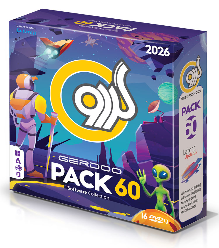 Gerdoo 60 16DVD 9GB مجموعه نرم افزار گردو نسخه 60 دی وی دی